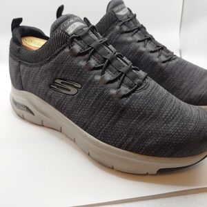 Skechers Men Arch Fit Waveport Extra Wide Slip On Taupe Mesh Comfort 232301